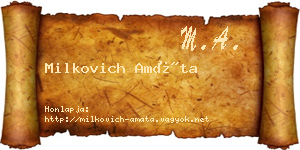 Milkovich Amáta névjegykártya